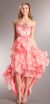 Main image of Strapless High-Low Cocktail Prom Dress with Ruffled Skirt